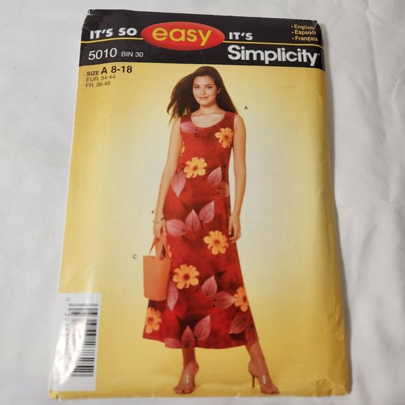 Its so easy Simplicity Sewing Pattern 5010 size 8-18 Misses' Dress, Bag - Picture 1 of 7